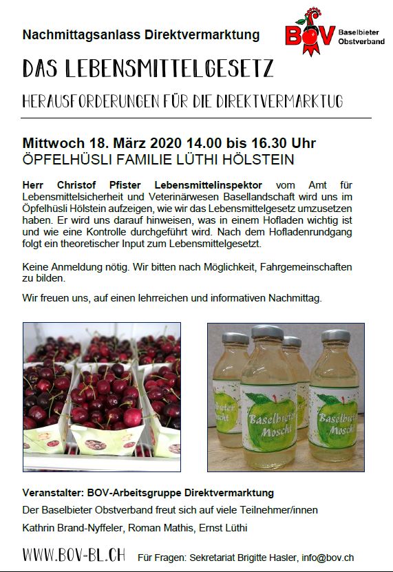 Einladung Anlass Direktvermarktung 18.3.20