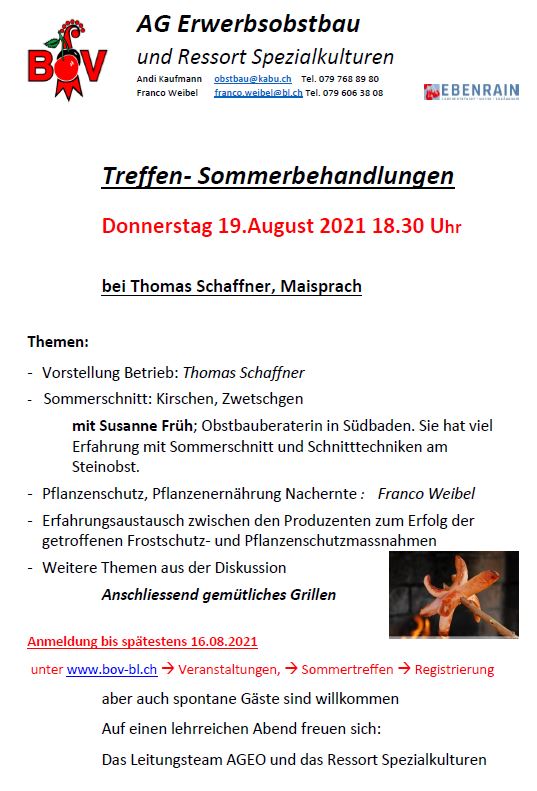 Treffen Sommerbehandlung 19.08.2021