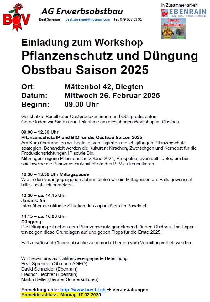 Einladung Workshop Pflanzenschutz und Düngung